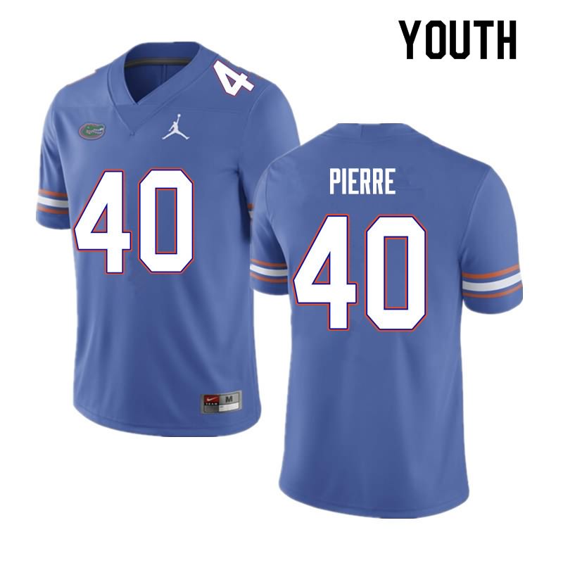 Youth NCAA Florida Gators Jesiah Pierre #40 Stitched Authentic Nike Blue College Football Jersey YSJ3365PO